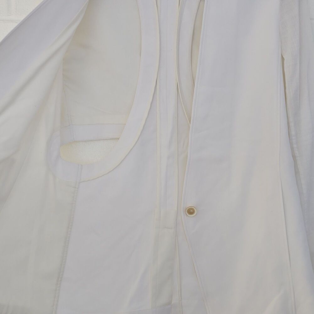 Helmut Lang Women’s White Open Back Knit Viscose Blazer Single Button Size 8 - Picture 11 of 11